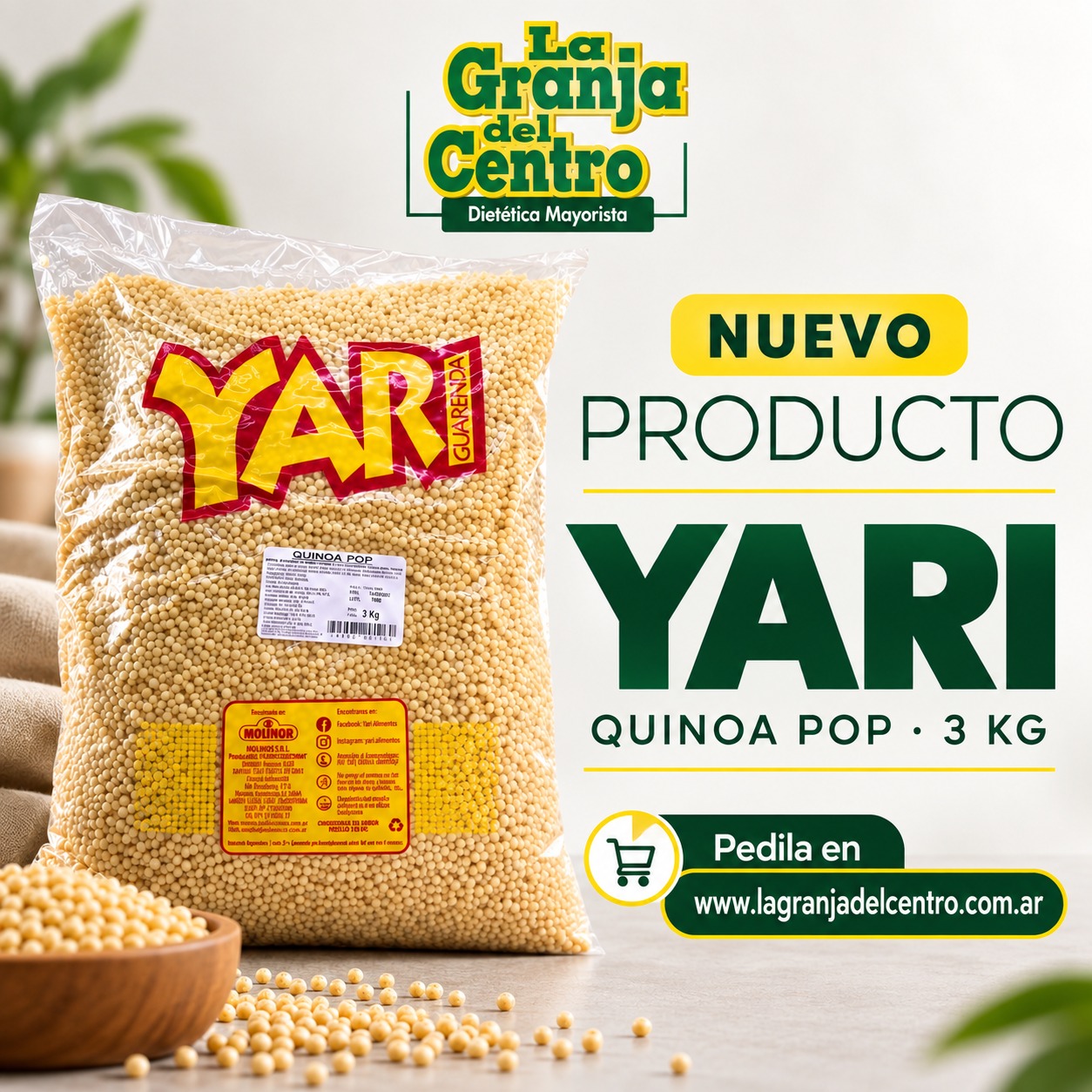 Novedades Productos YARI - QUINOA POP X 3 KG